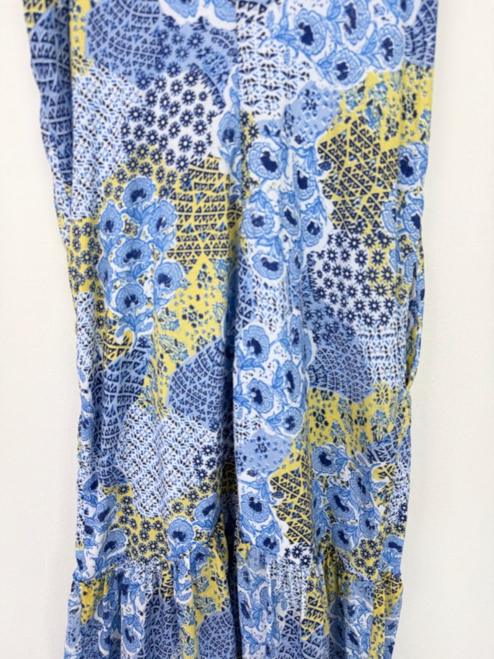Peixoto Floral Maxi Dress Cotton Sundress Pockets Campo Azul Blue Yellow Size XL - Picture 11 of 14